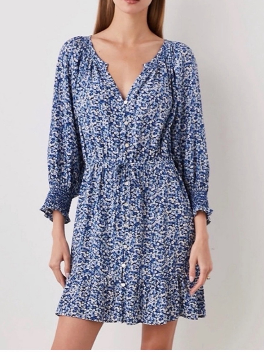 Rails Ladies Eliza Mini Dress Blue Floral Size Medium